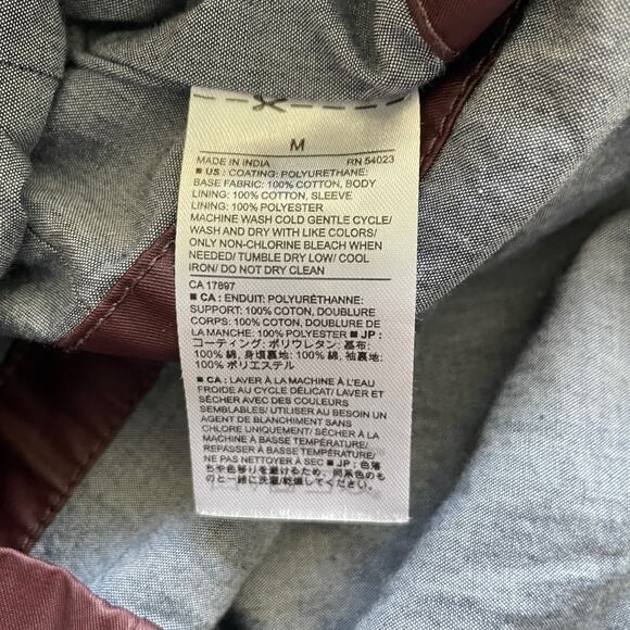 BANANA REPUBLIC Womens Utility Jacket Size M Waxed Coated Canvas Burgundy VTG - Picture 16 of 16